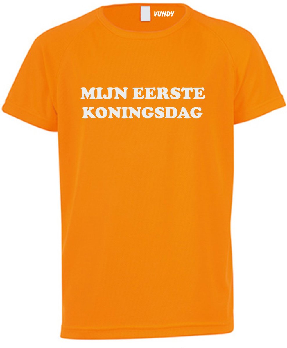 T-shirt kinderen Eerste koningsdag | koningsdag kinderen | oranje shirt | Oranje | maat 68